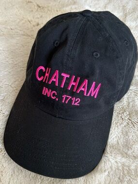 Newhattan Chatham, MA Cotton Hat Baseball Cap Adjustable Black and Pink NWOT
